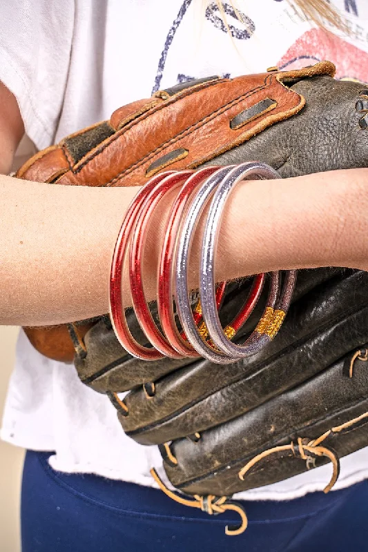 Bangles with aquamarine stones for sea hues -SALE 75% OFF! Refuse To Lose Red and Gray Glitter Jelly Tube Bracelet Set