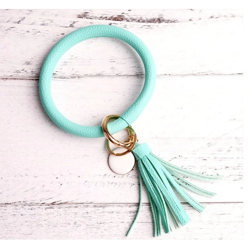 Bracelets with adjustable chains for perfect fit -Bracelet-Style Keychain With Tassel (9 Color Options)