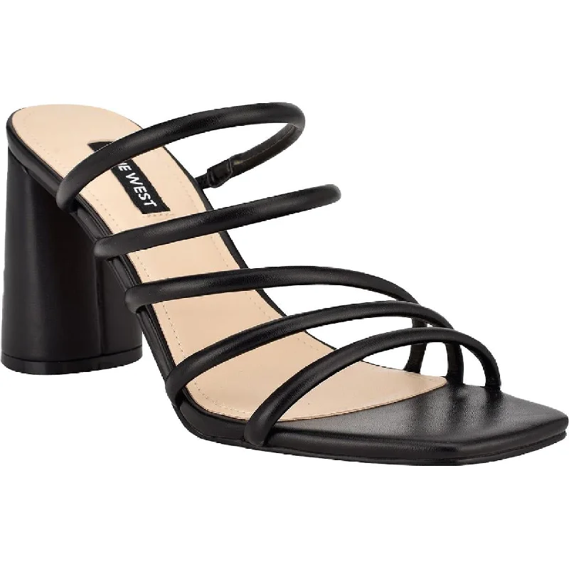 Stylish sandals for men with leather straps and simple yet sophisticated design-Nine West Womens Girlie 3 Strappy Block Heels