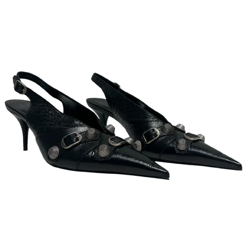 Casual sandals for men with open-toe design and soft leather upper-BALENCIAGA/Heels/EU 41/BLK/CAGOLE SLING