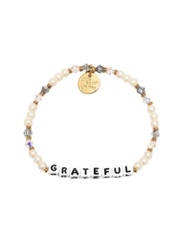 Bracelets with moonstone gems for mystic appeal -LITTLE WORDS BRACELET - GRATEFUL