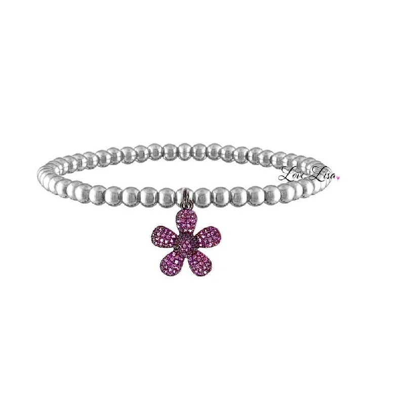 Bracelets with spiral designs for eye-catching twist -Charlotte Stunning Flower Stretch Bracelet