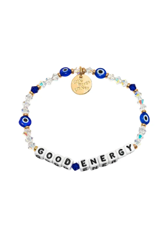 Stackable bangles with colorful enamel finishes -LITTLE WORDS BRACELET - GOOD ENERGY