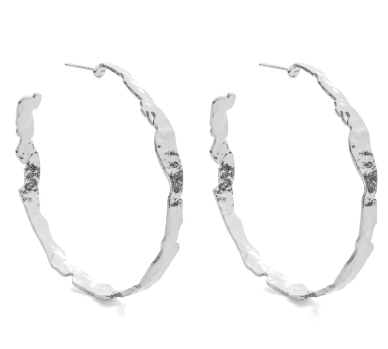 Crystal Drop Earrings for Sparkle -Large Organic Shape Hoop Earrings