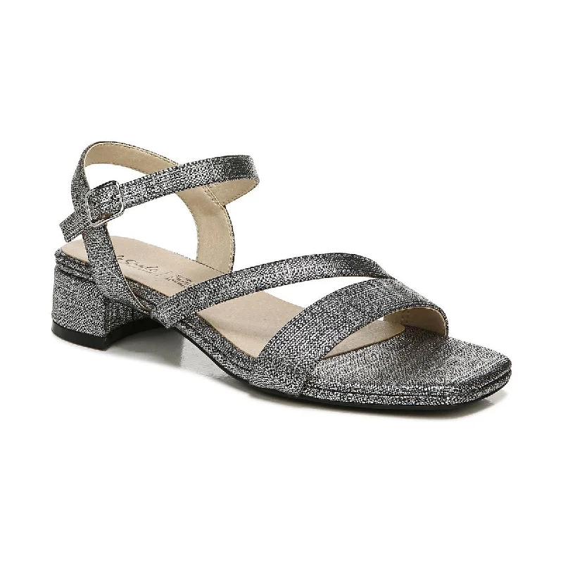 Stylish sandals for women with metallic leather straps and cushioned footbed-LifeStride Womens Julep Cushioned Footbed Heels