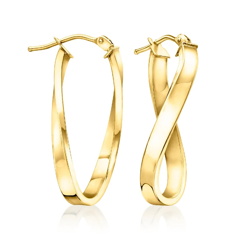 Gothic Drop Earrings with Dark Tone -Canaria Italian 10kt Yellow Gold Twisted Hoop Earrings