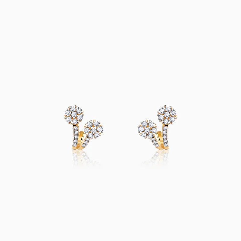 Maximalist Drop Earrings for Bling -Gold Twinkle Trance Diamond Earrings