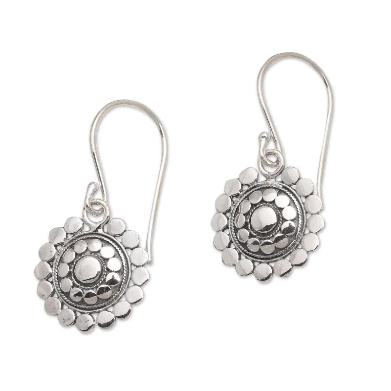 Minimalist Drop Earrings with Simplicity -NOVICA Simply Dotty, Sterling silver dangle earrings - 1.2*0.6