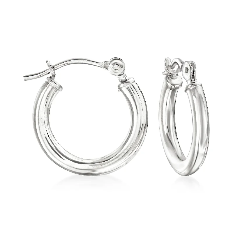 Star Shaped Drop Earrings for Charm -Ross-Simons 1.5mm 14kt White Gold Small Hoop Earrings