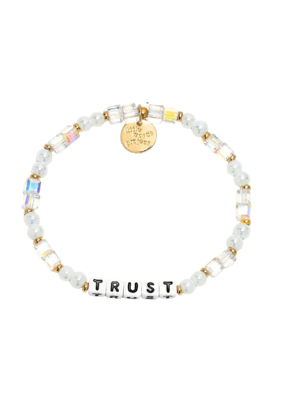 Thin bangles perfect for layering multiple styles -LITTLE WORDS BRACELET - TRUST