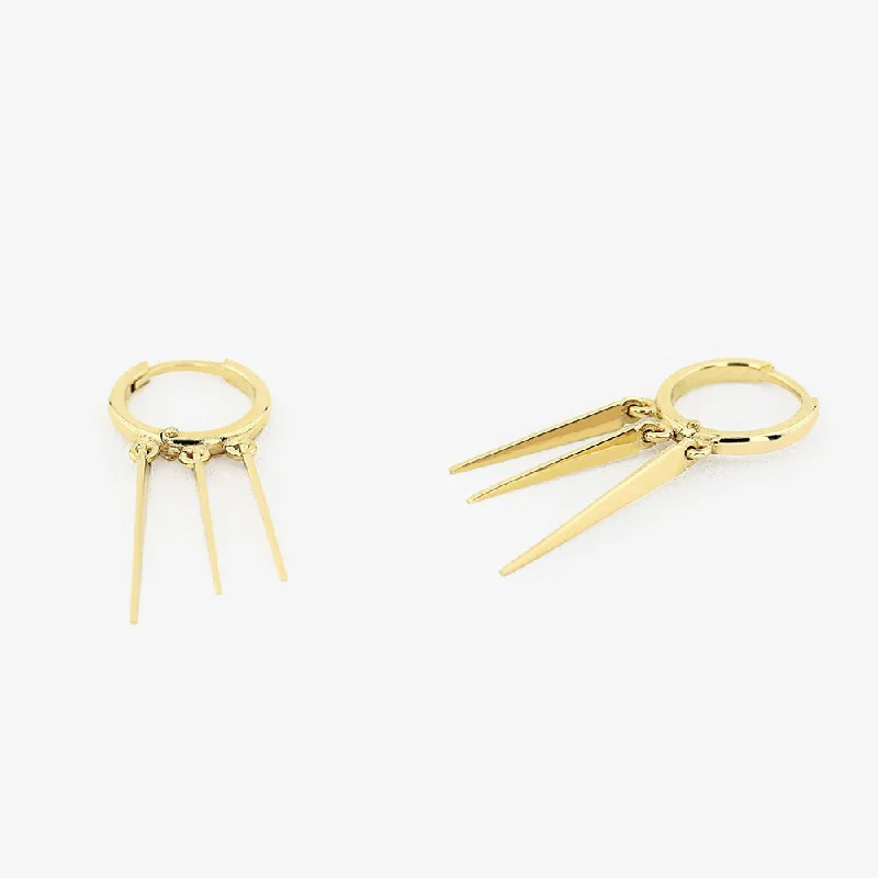 Large Drop Earrings for Statement -14K Gold Drop Trendy Spike Earrings