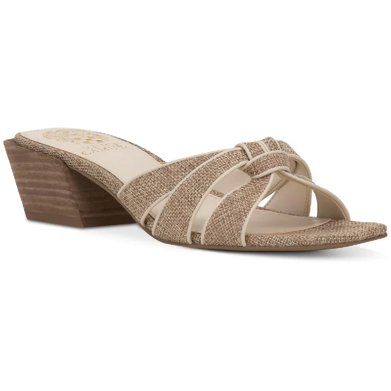 Trendy sandals for women with braided straps and comfortable footbed for casual style-Vince Camuto Womens Selarin Leather Slip On Heels