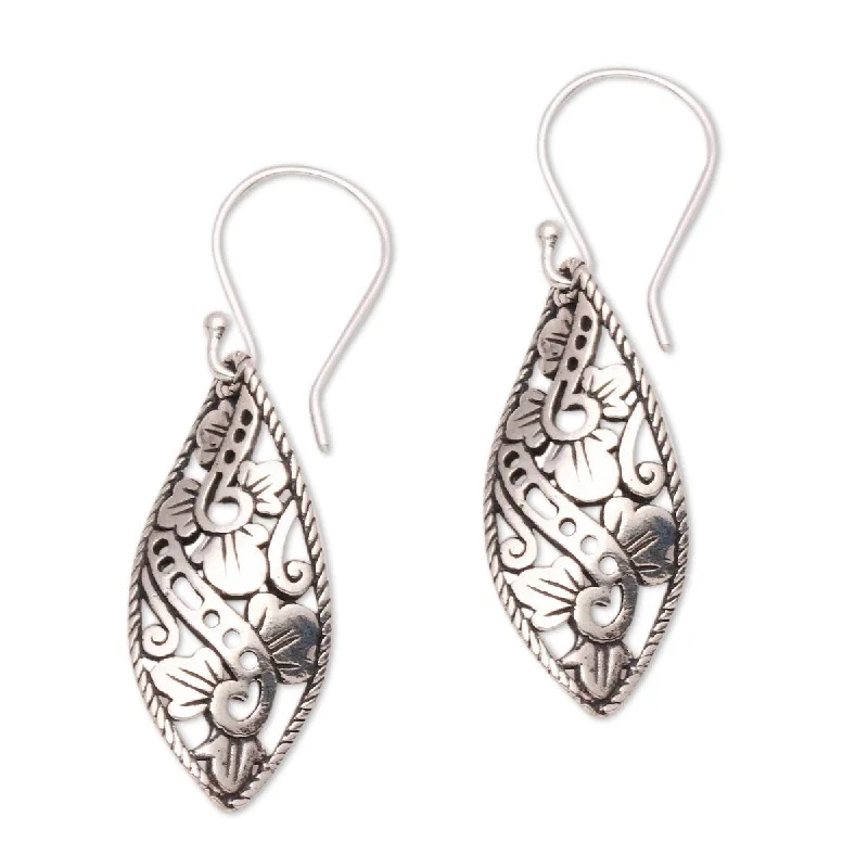 Drop Earrings with Wave Designs -NOVICA Beautiful Twist, Sterling silver dangle earrings - 1.6*0.4