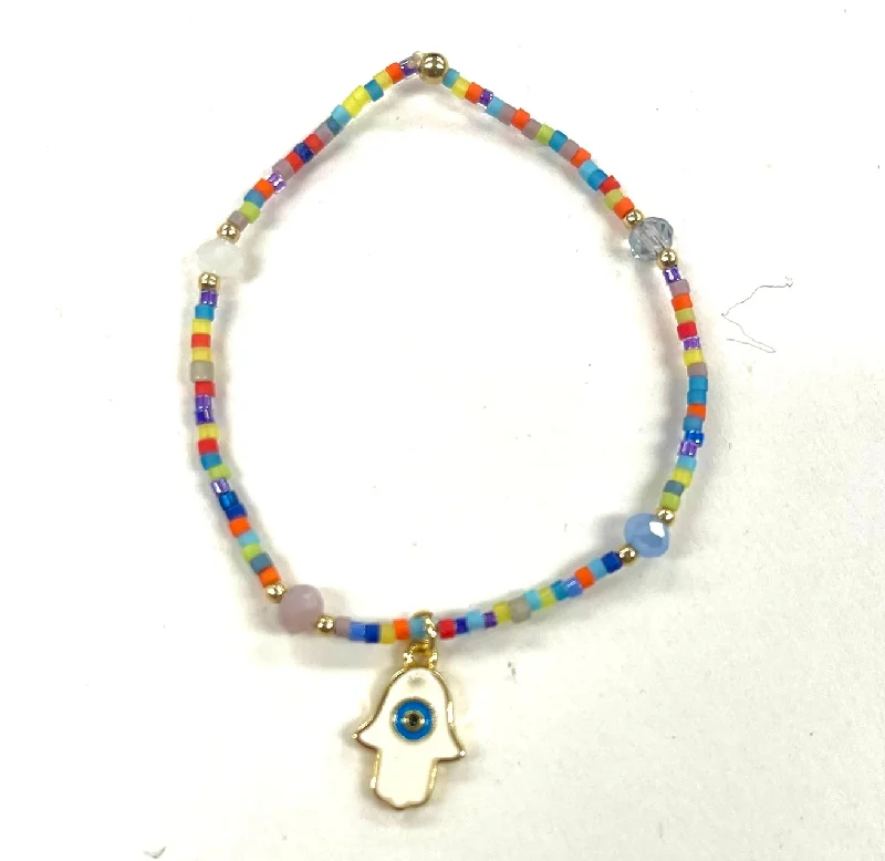 Multi Color/White Hamsa