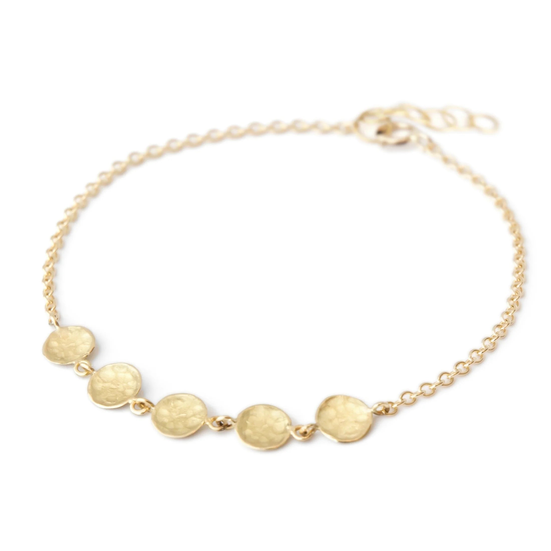 Bangles with sleek matte finish for subtlety -ANNE SPORTUN 18K YELLOW GOLD SATIN HAMMERED DISC BRACELET