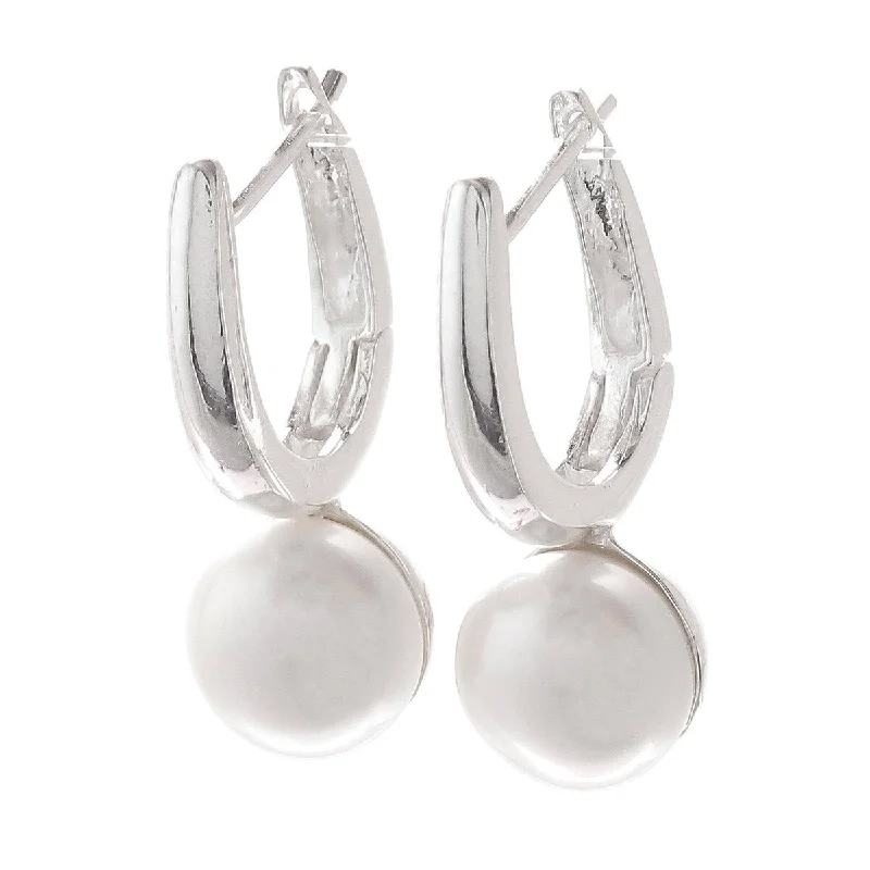 Drop Earrings for Graduation Day -NOVICA Wintry Orbs, Cultured pearl drop earrings - 0.9L*0.4W