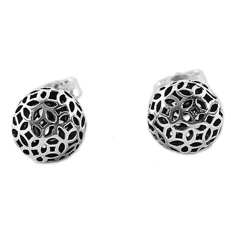 Drop Earrings for Travel Look -Sterling Silver 'Bursting Stars' Earrings (Thailand) - 0.3D