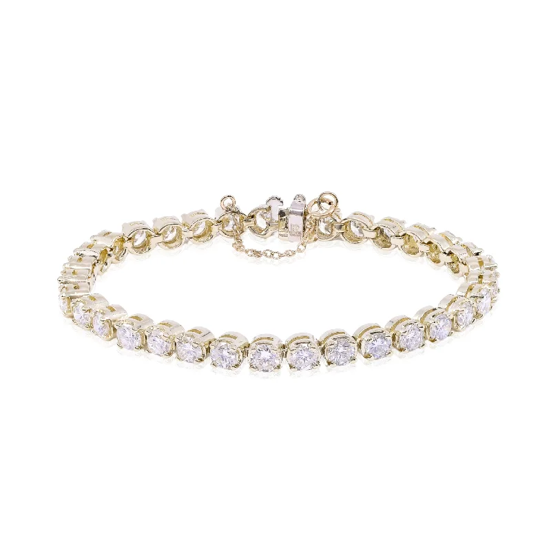 Bangles with blue quartz for cool tones -ESTATE 14K YELLOW GOLD DIAMOND TENNIS BRACELET - 8.50CTW