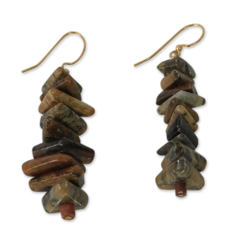 Drop Earrings for Office Wear -Handmade Anidaso' Soapstone Beaded Earrings (Ghana)