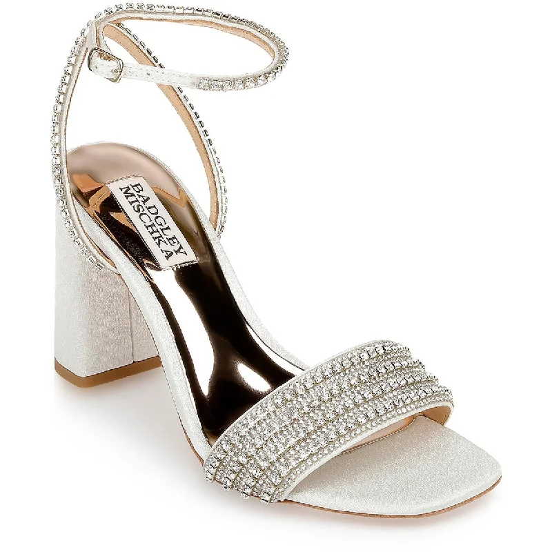 Trendy sandals for women with gladiator style and buckle details for flair-Badgley Mischka Womens Becca Rhinestones  Heels