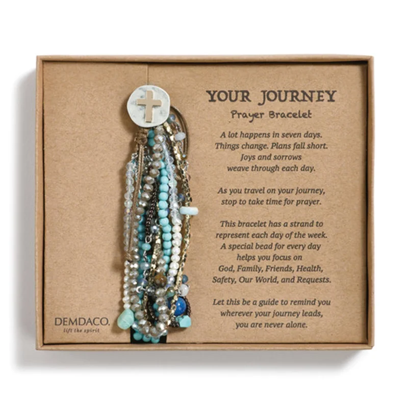 Bracelets with tourmaline gems for vibrant color -DISC-Your Journey Prayer Bracelet - Turquoise