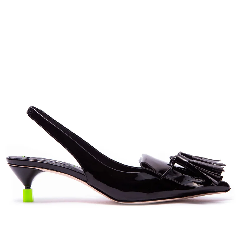 High-heeled sandals for women with wedge design and stylish straps-Msgm Iconic Heels Black