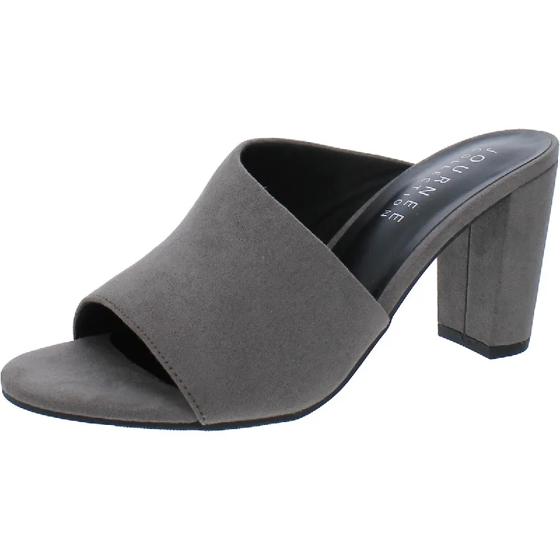 Casual sandals for women with flat soles and classic leather straps for style-Journee Collection Womens Faux Suede Slip On Heels