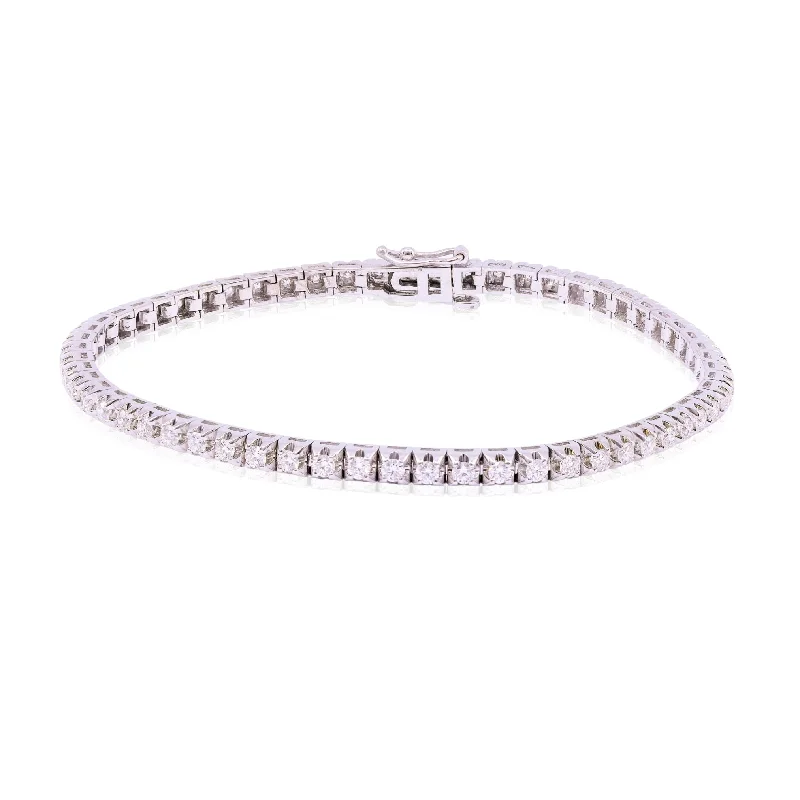 Bracelets with polished coral for vibrant shine -14K WHITE GOLD DIAMOND TENNIS BRACELET - 2.01CTW