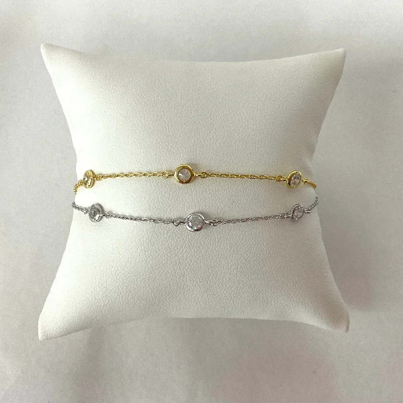 Bracelets with open cuff for easy wear -Diamond By The Yard  Bezel Set Bracelet