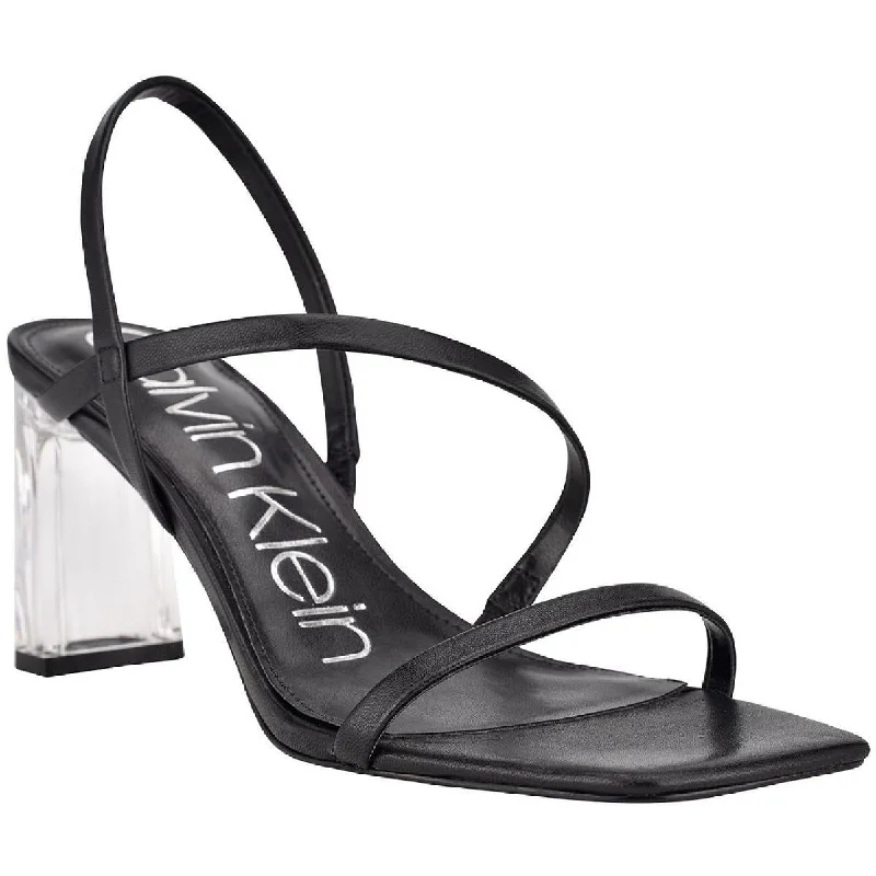 Comfortable sandals for women with foam footbed and velcro closure for ease-Calvin Klein Womens Idina Cushioned Footbed Slingback Heels