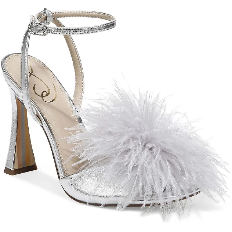 Fashionable sandals for men with velcro closure and sporty design for casual outings-Sam Edelman Womens Leon Embellished Feathers Heels