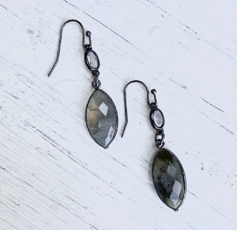 Drop Earrings for Festival Style -Labradorite Marquise Earrings