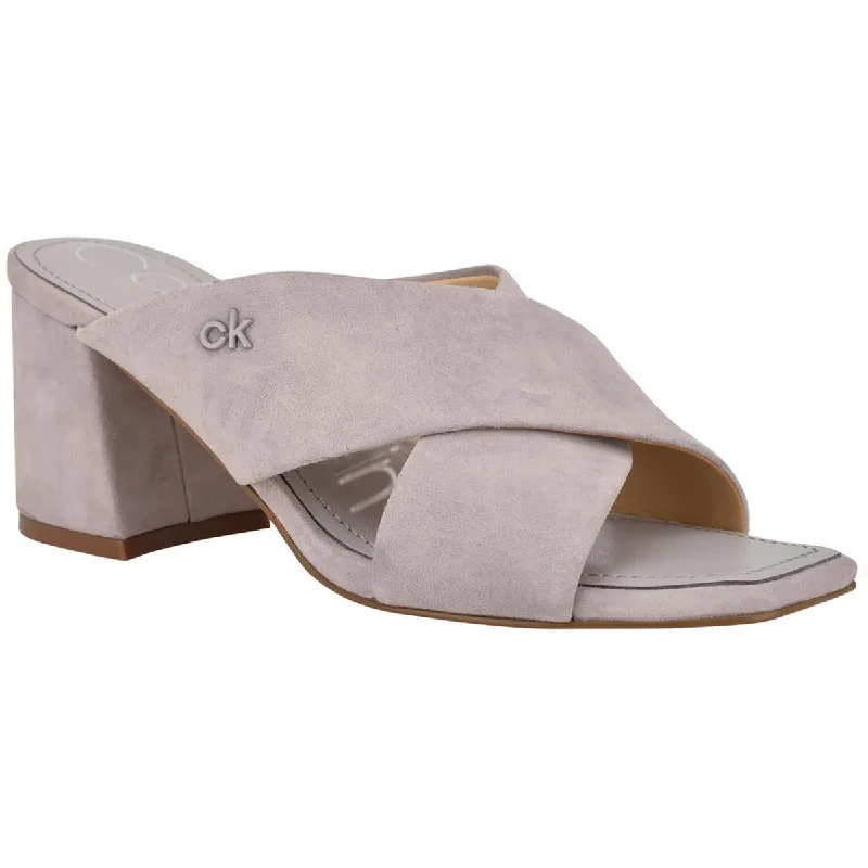 Comfortable sandals for men with slip-on style and supportive footbed for all-day wear-Calvin Klein Womens Isha Criss-Cross Front Open Toe Heels