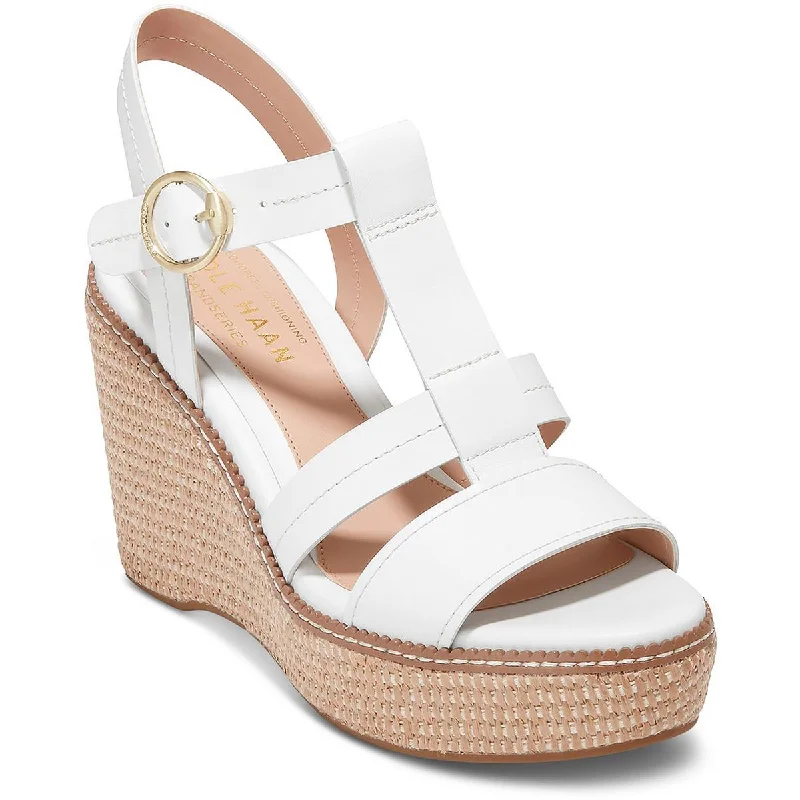 Waterproof sandals for women with durable straps and slip-resistant soles-Cole Haan Womens Cloud All Day 75 Leather Buckle Wedge Heels