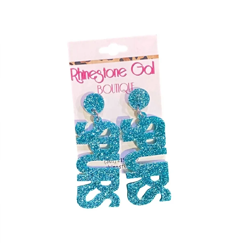 Square Drop Earrings for Modern -Ice Spurs Acrylic Earrings In Blue