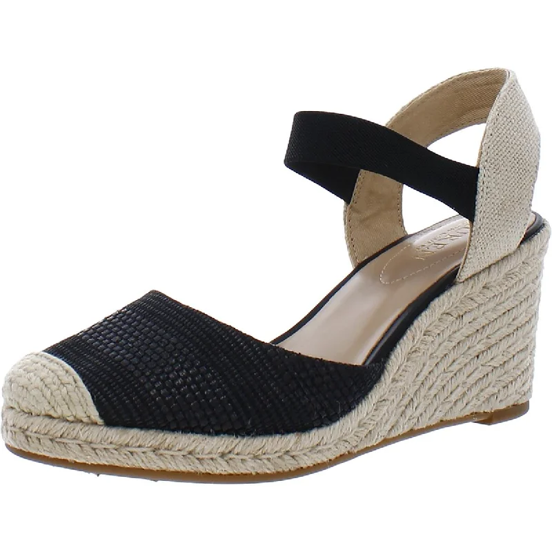 Stylish sandals for men with rubber footbed and adjustable strap for better fit-Lauren Ralph Lauren Womens Pearle Wedges Ankle Strap Espadrille Heels