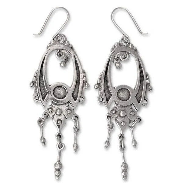 Gold Drop Earrings for Women -Handmade Sterling Silver 'Fortune' Earrings (Mexico)