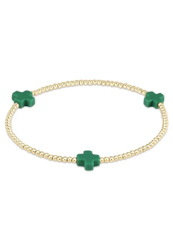 Bangles with raw citrine for sunny charm -SIGNATURE CROSS BRACELET - EMERALD