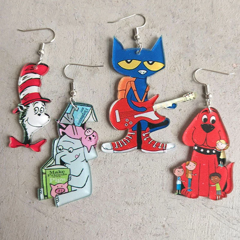 Drop Earrings for Festival Style -Wholesale Guitar Cat Elephant Puppy Student Teacher Earrings