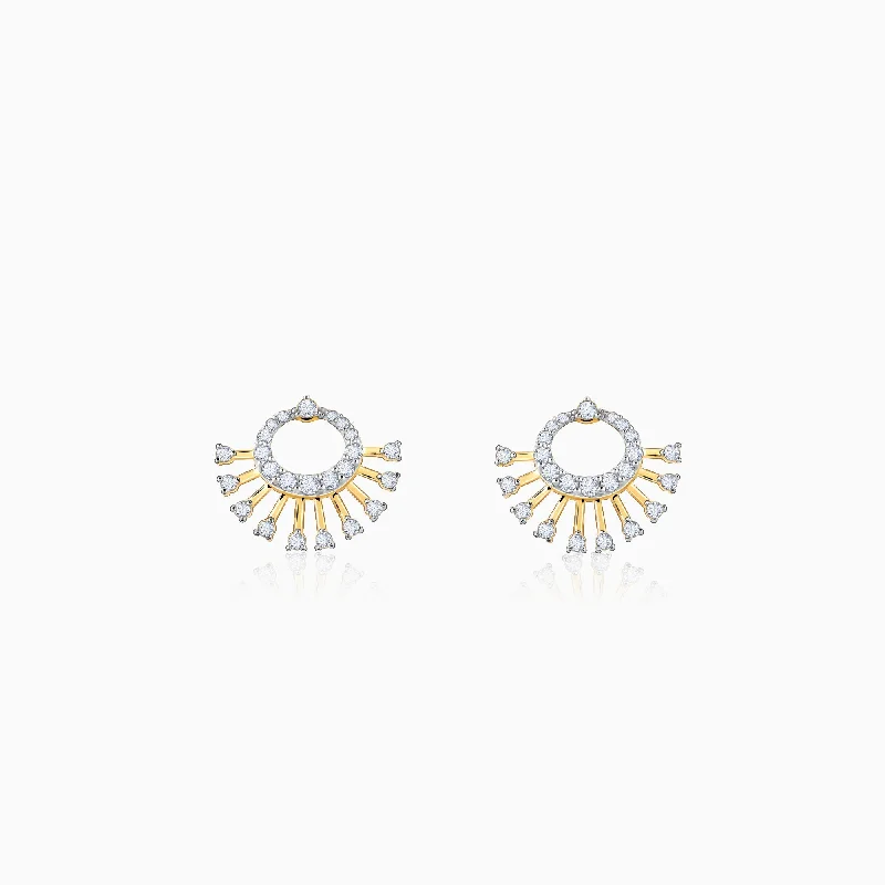 Drop Earrings for Gym Workout -Gold Bella Aura Diamond Earrings