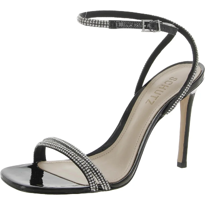 Elegant sandals for women with metallic straps and open-toe design for parties-Schutz Womens Altina Glam  Embellished Heels