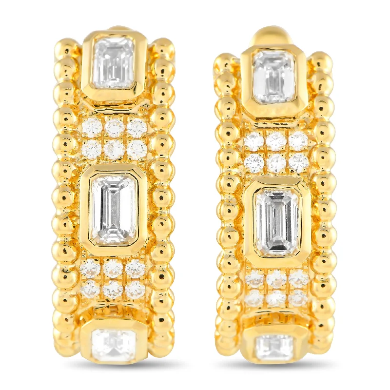 Push Back Drop Earrings for Convenience -LB Exclusive 18K Yellow Gold 2.25ct Diamond Earrings AER-19786-Y