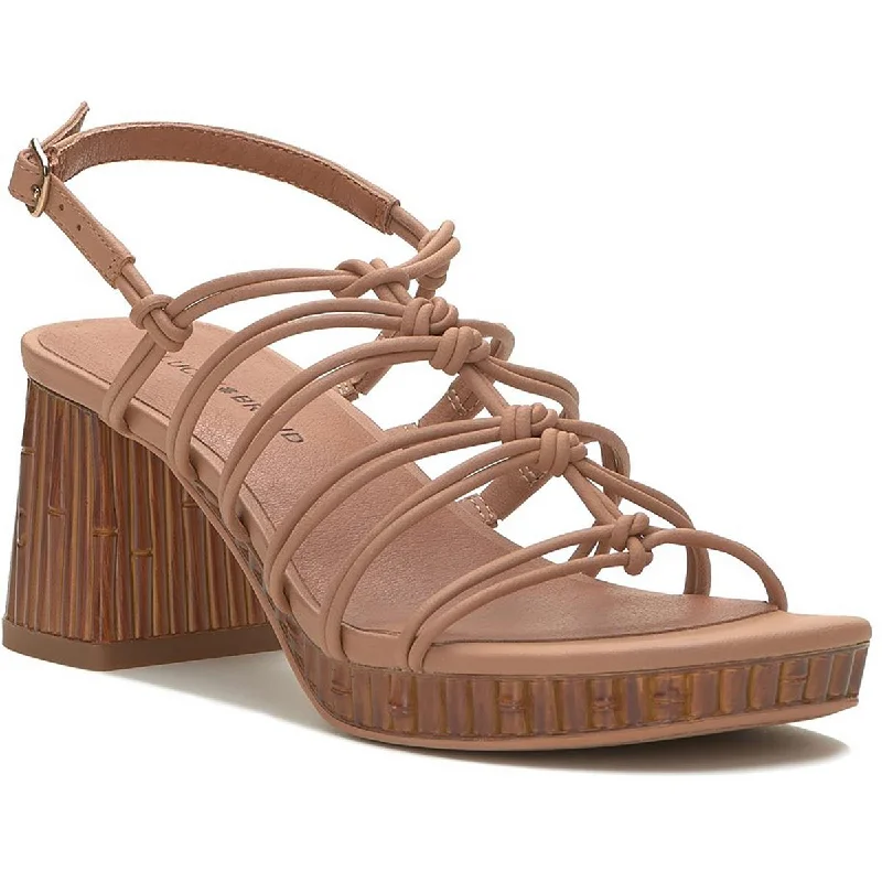 Casual sandals for men with adjustable straps and breathable material for comfort-Lucky Brand Womens Bassie Faux Leather Caged Heels