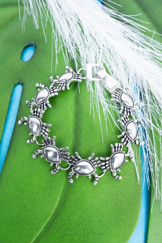 Bracelets with polished coral for vibrant shine -SALE! Two-Tone Crab Magnetic Bracelet