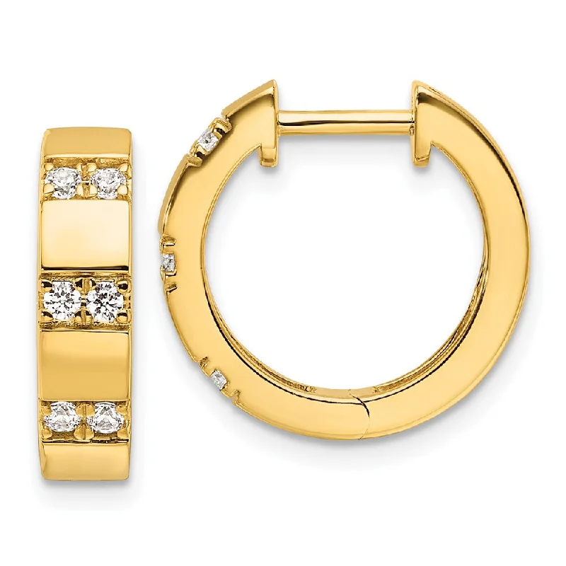 Heart Shaped Drop Earrings for Love -14k Yellow Gold 1/3 ct Lab Grown Diamond Hinged Hoop Earrings VS Clarity, G-H Color