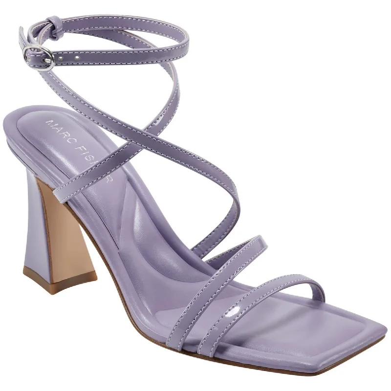 High-heeled sandals for women with thin straps and metallic shine for evening wear-Marc Fisher Womens Mahima Strappy Buckle Heels