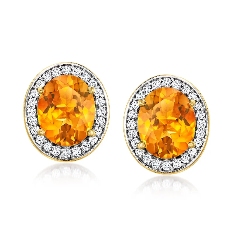 Square Drop Earrings for Modern -Ross-Simons Citrine and . White Topaz Earrings in 18kt Gold Over Sterling