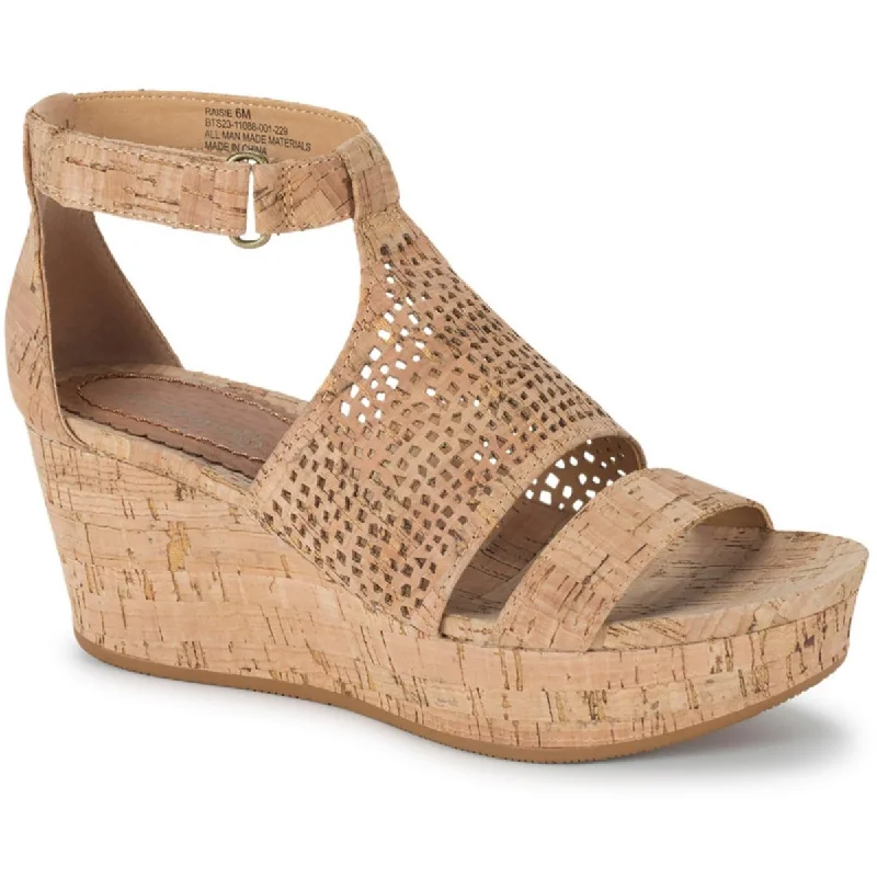 Fashionable sandals for women with animal print and chic buckle accents-Baretraps Womens Raisie Wedge Casual Heels