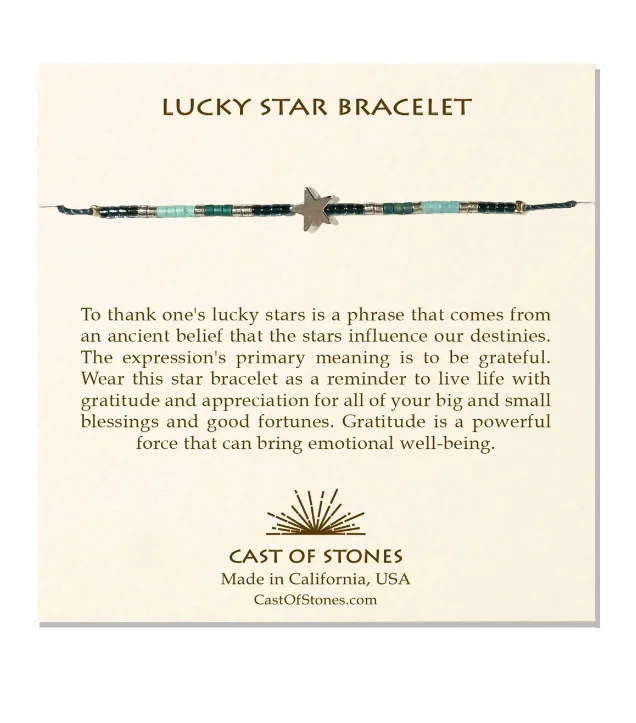 Bracelets with faceted aquamarine for sea glow -Lucky Star Bracelet - Silver/Blue