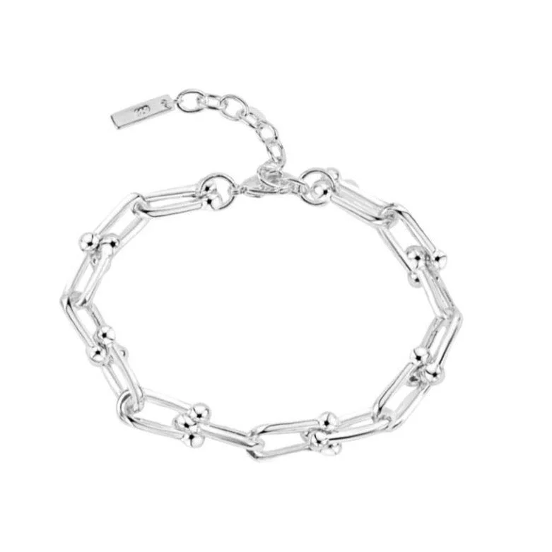 Bangles with gothic-inspired engravings for drama -U Link Chunky Chain Bracelet